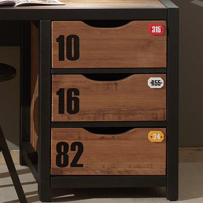 Bureau Vipack Alex - Noir et bois - vue 3