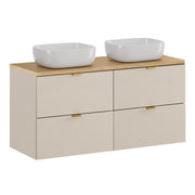 Meuble double vasque 120cm Azel Cachemire et Bois