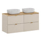 Meuble double vasque 120cm Azel Cachemire et Bois