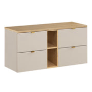 Meuble sous-vasque 120cm 2 niches Azel Cachemire et Bois
