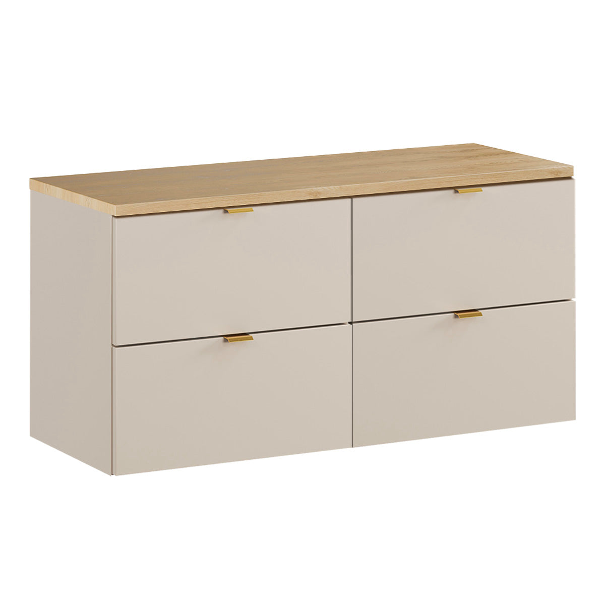 Meuble sous-vasque 120cm plan de toilette Azel Cachemire et Bois