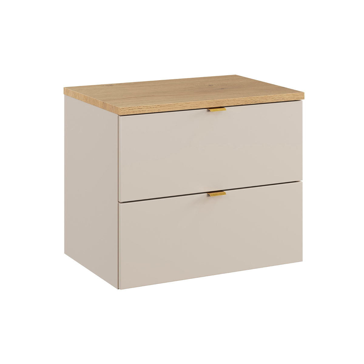 Meuble sous-vasque 60cm plan de toilette Azel Cachemire et Bois