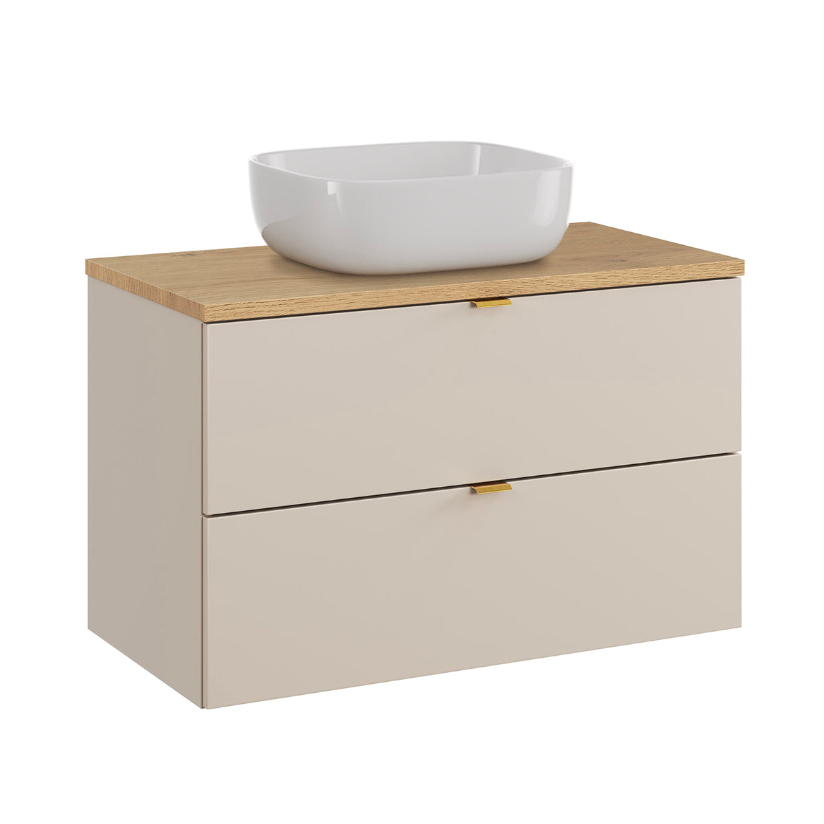 Meuble simple vasque 80cm Azel Cachemire et Bois