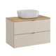 Meuble simple vasque 80cm Azel Cachemire et Bois