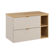 Meuble sous-vasque 80cm 2 niches Azel Cachemire et Bois