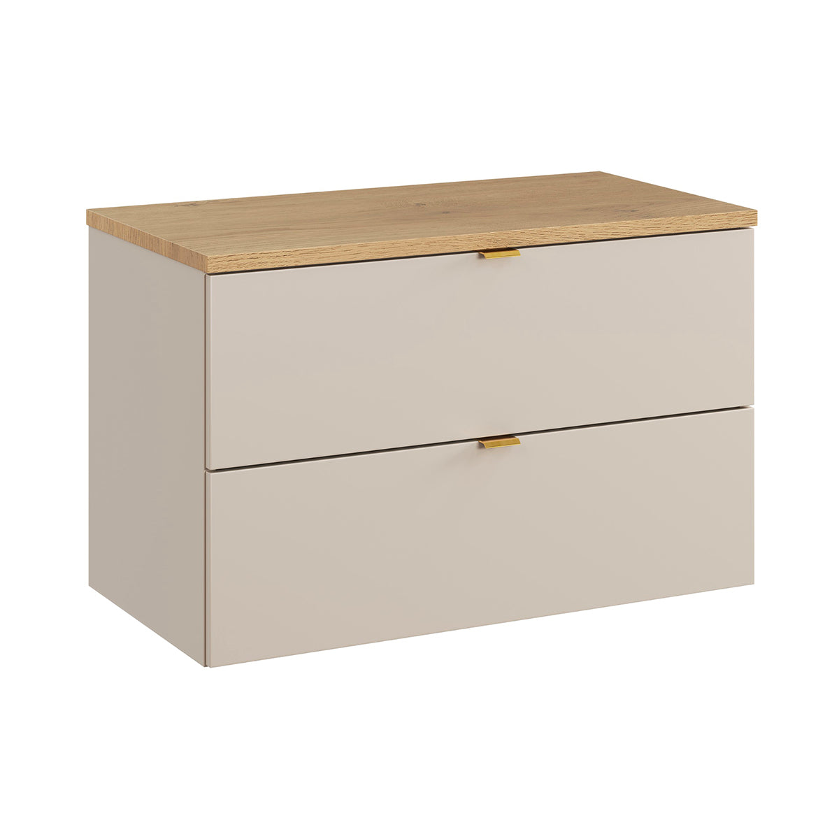 Meuble sous-vasque 80cm plan de toilette Azel Cachemire et Bois