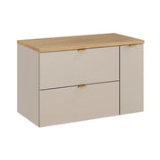 Meuble sous-vasque 80cm 3 tiroirs Azel Cachemire et Bois