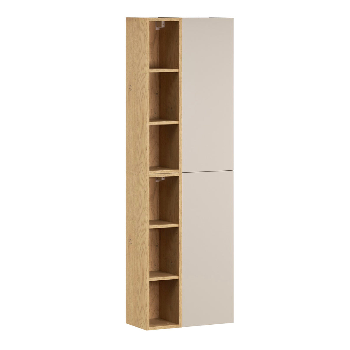 Ensemble meuble double vasque 120cm et colonne Azel Cachemire et Bois - vue 6
