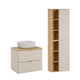 Ensemble meuble simple vasque 60cm et colonne Azel Cachemire et Bois