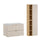 Ensemble meuble simple vasque encastrée 80cm et colonne Azel Cachemire et Bois