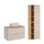 Ensemble meuble simple vasque 80cm et colonne Azel Cachemire et Bois