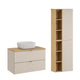 Ensemble meuble simple vasque 80cm et colonne Azel Cachemire et Bois