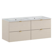 Meuble double vasque encastrée 120cm Azel Cachemire
