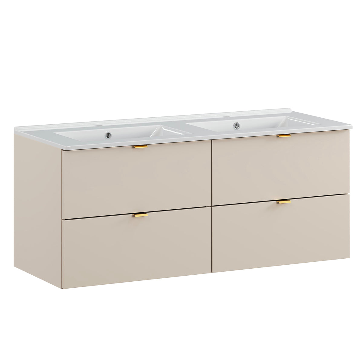 Meuble double vasque encastrée 120cm Azel Cachemire