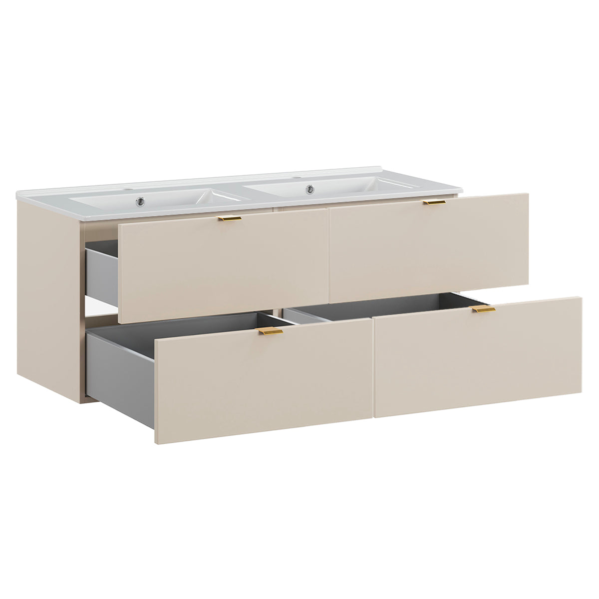 Meuble double vasque encastrée 120cm Azel Cachemire - vue 2