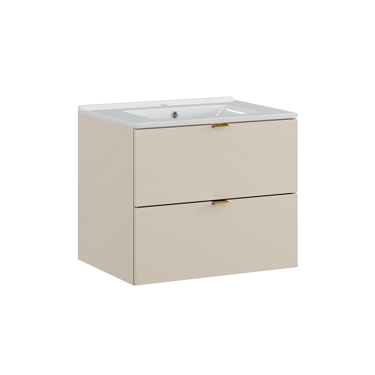 Meuble simple vasque encastrée 60cm Azel Cachemire