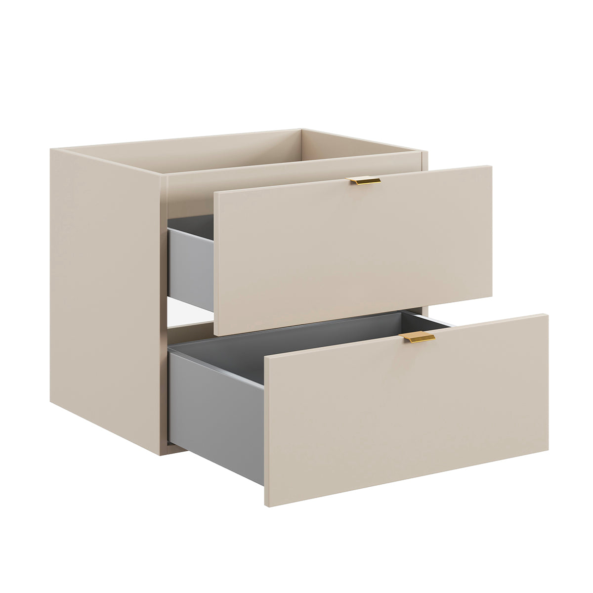 Meuble sous-vasque 60cm plan de toilette Azel Cachemire et Bois - vue 2