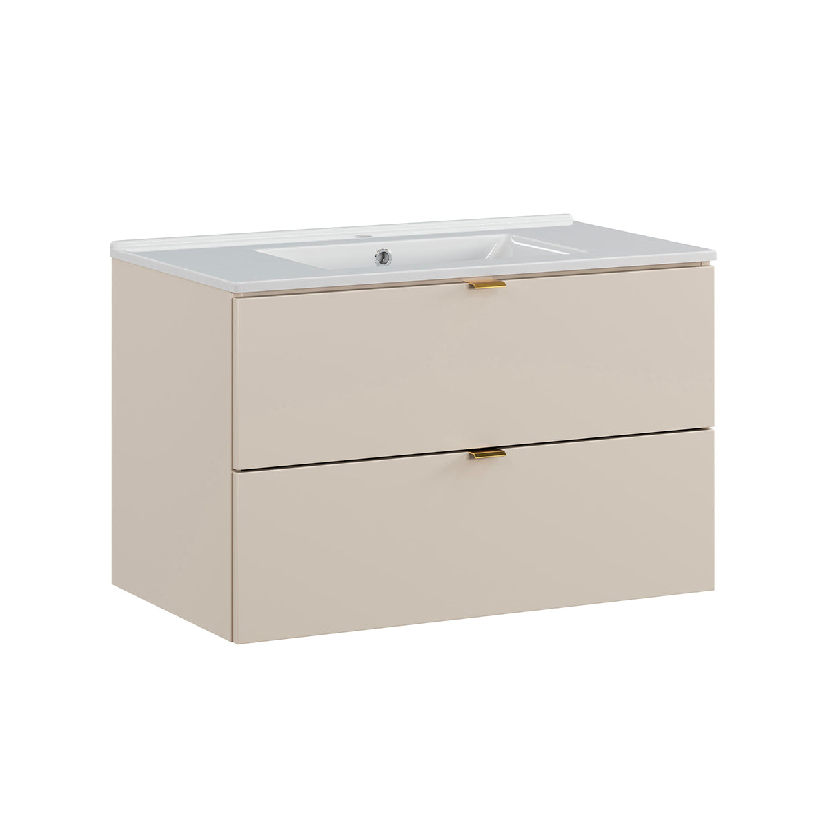 Meuble simple vasque encastrée 80cm Azel Cachemire