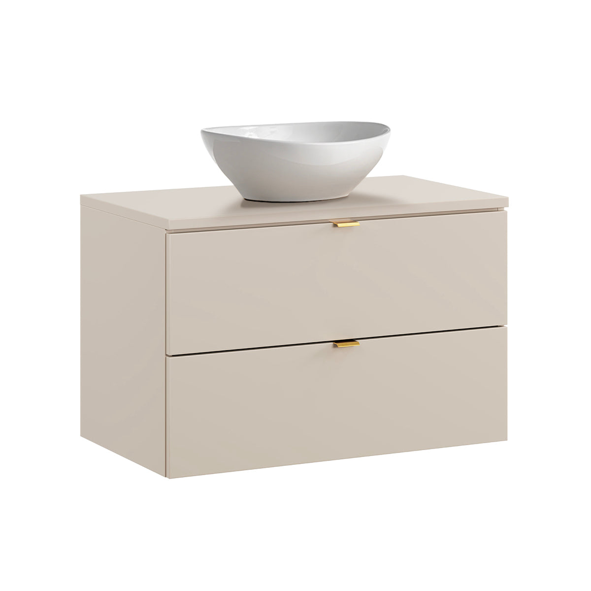 Ensemble meuble simple vasque 80cm et colonne Azel Cachemire - vue 3
