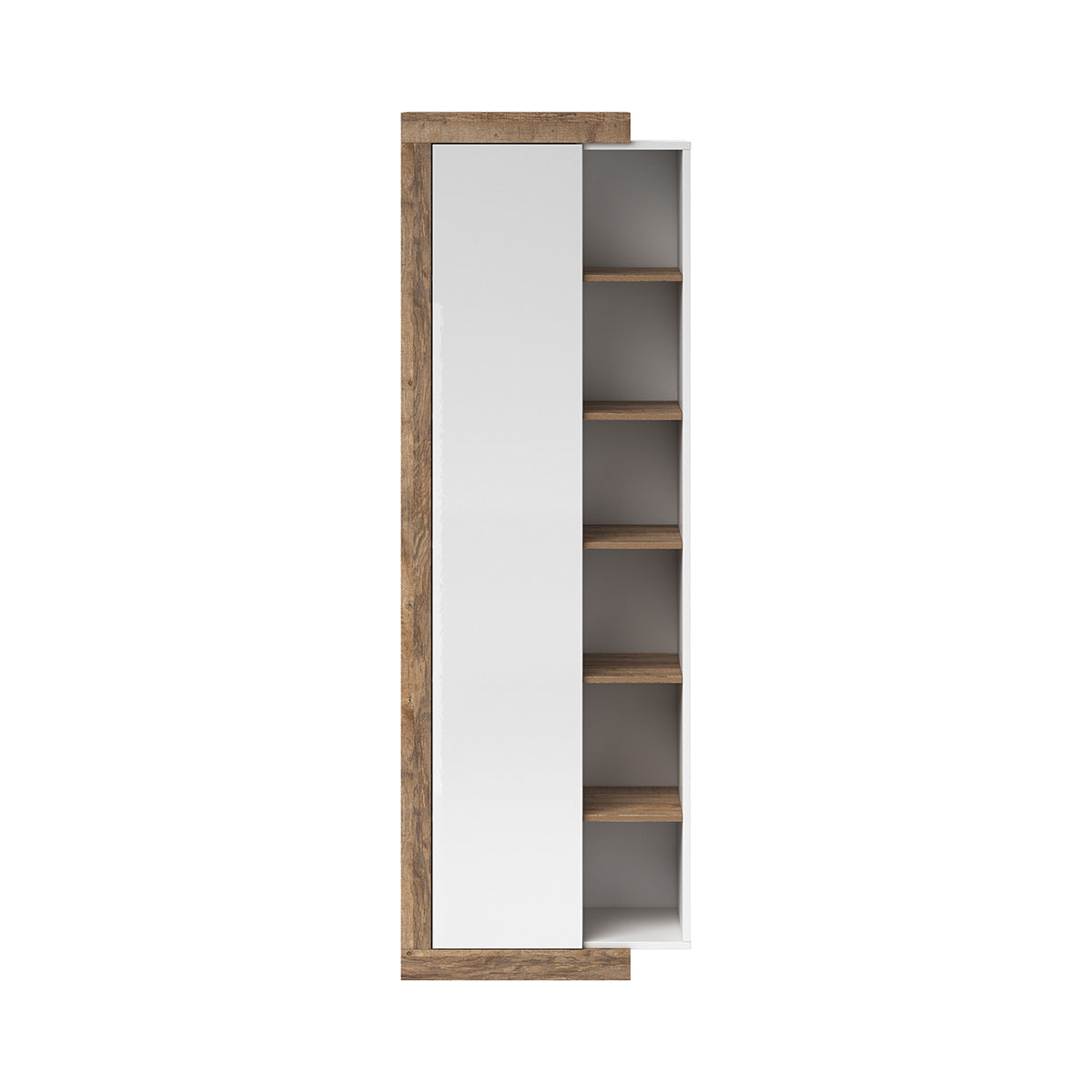Armoire 1 porte Azior Blanc et Bois - vue 2