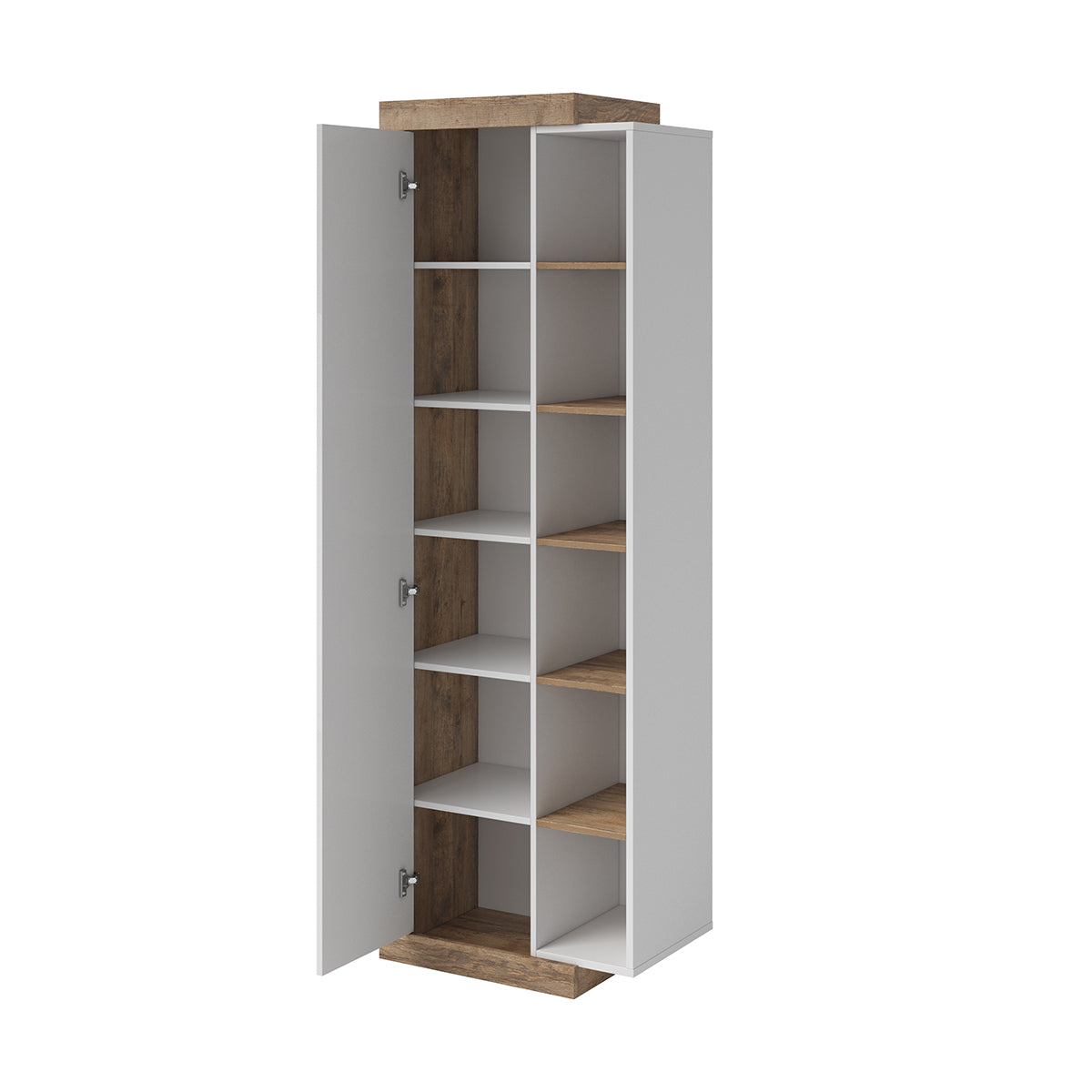 Armoire 1 porte Azior Blanc et Bois - vue 3