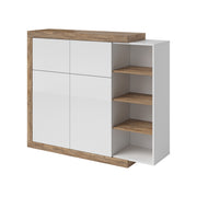 Buffet haut 4 portes Azior Blanc et Bois