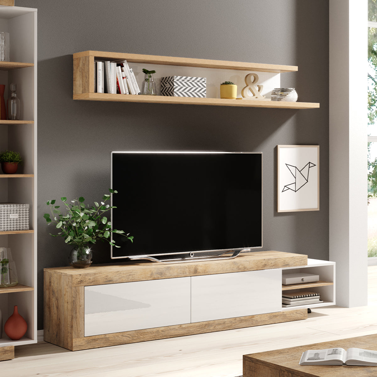 Etagère murale Azior Blanc et Bois - vue 3