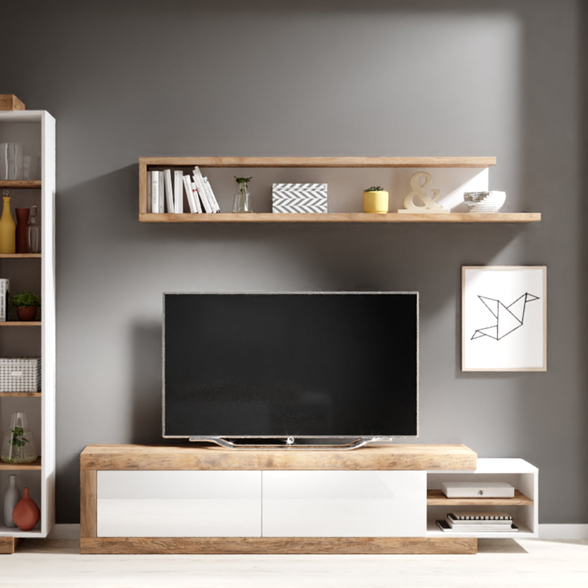Etagère murale Azior Blanc et Bois - vue 4