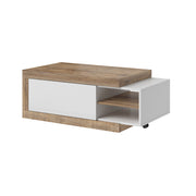 Table basse 1 porte Azior Blanc et Bois