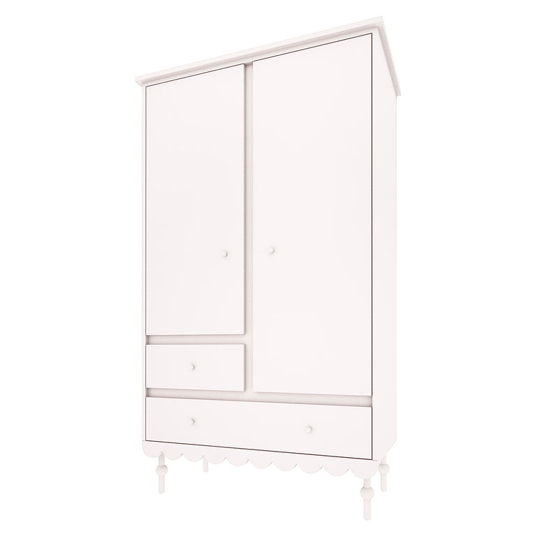Commode 3 tiroirs et armoire 2 portes Wood Luck Babushka Blanc - vue 4