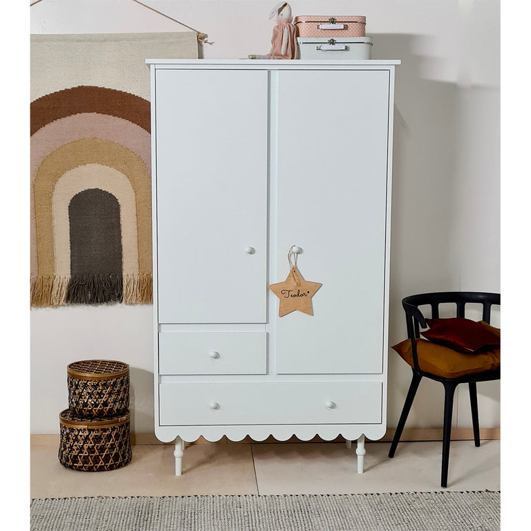 Armoire 2 portes 2 tiroirs Wood Luck Babushka Blanc - vue 2