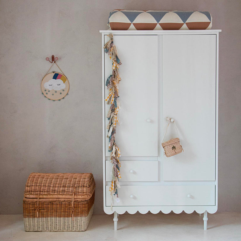 Commode 3 tiroirs et armoire 2 portes Wood Luck Babushka Blanc - vue 5