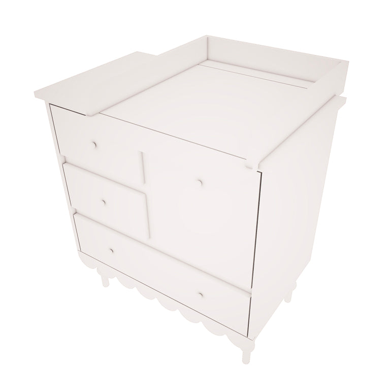 Chambre complète lit évolutif 70x140 commode à langer et armoire 2 portes Wood Luck Babushka Blanc - vue 6