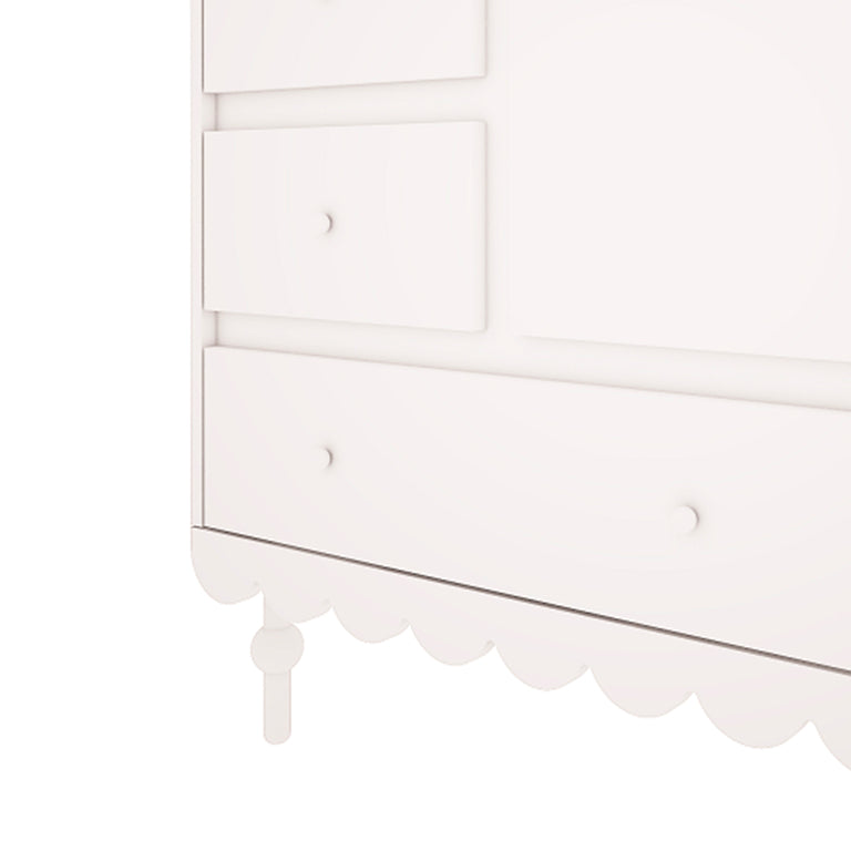 Commode 3 tiroirs 1 porte Wood Luck Babushka Blanc - vue 3