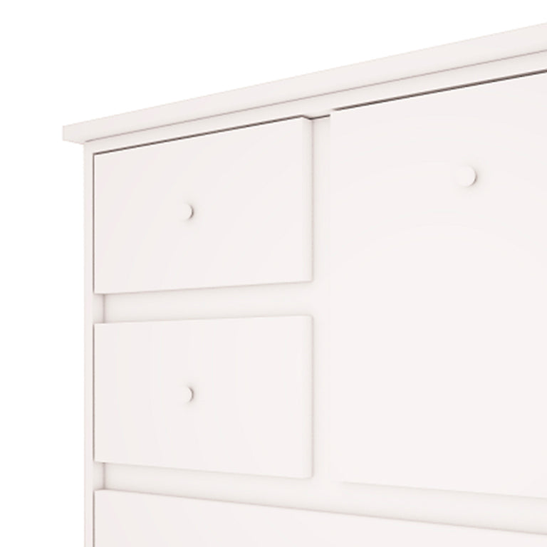 Commode 3 tiroirs 1 porte Wood Luck Babushka Blanc - vue 4