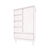 Commode 5 tiroirs 1 porte Wood Luck Babushka Blanc