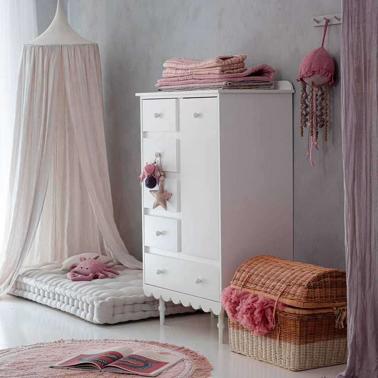 Commode 5 tiroirs 1 porte Wood Luck Babushka Blanc - vue 2