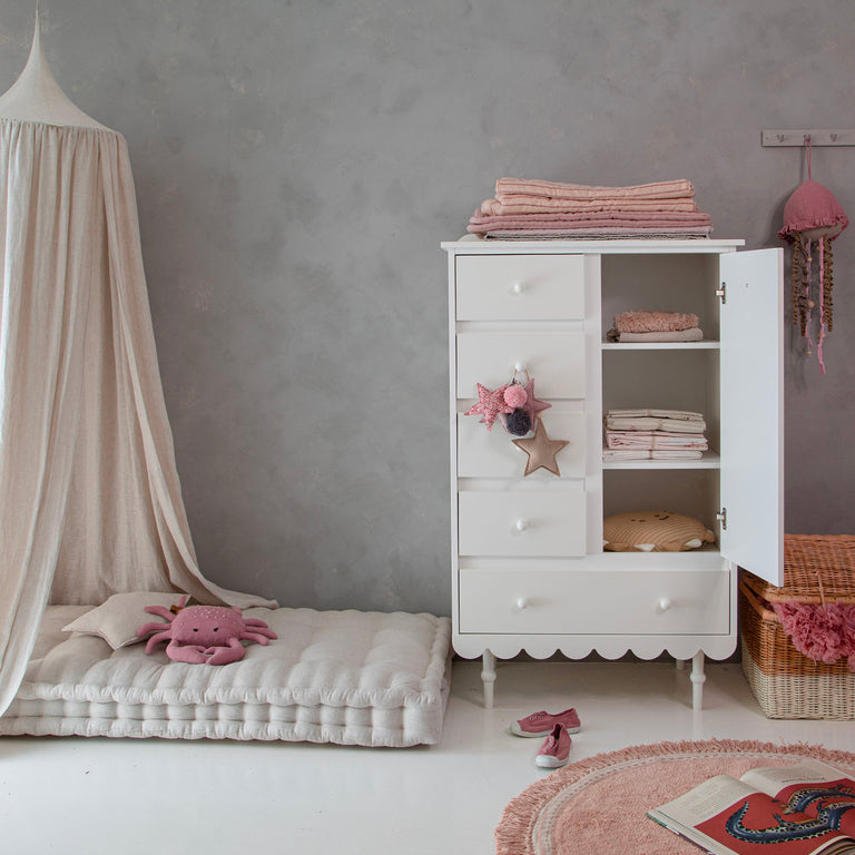 Commode 5 tiroirs 1 porte Wood Luck Babushka Blanc - vue 3
