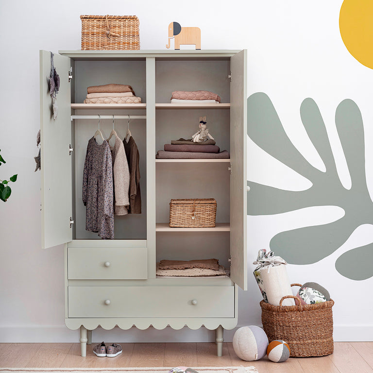 Commode 3 tiroirs et armoire 2 portes Wood Luck Babushka Olive - vue 6