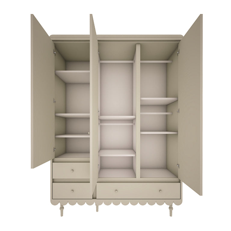 Armoire 3 portes 3 tiroirs Wood Luck Babushka Olive - vue 2