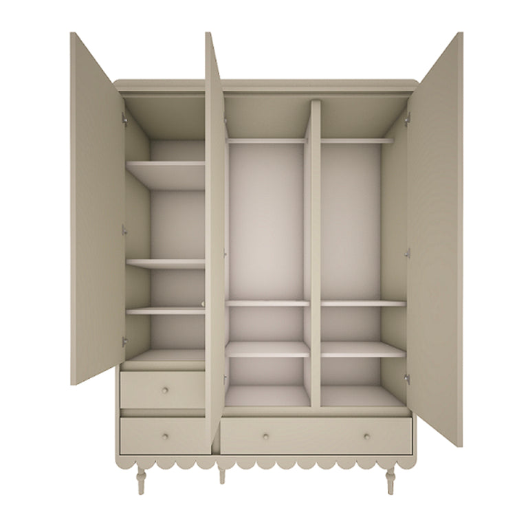 Armoire 3 portes 3 tiroirs Wood Luck Babushka Olive - vue 4