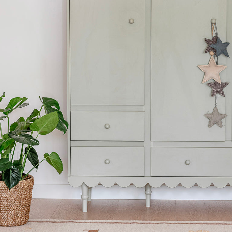 Armoire 3 portes 3 tiroirs Wood Luck Babushka Olive - vue 8