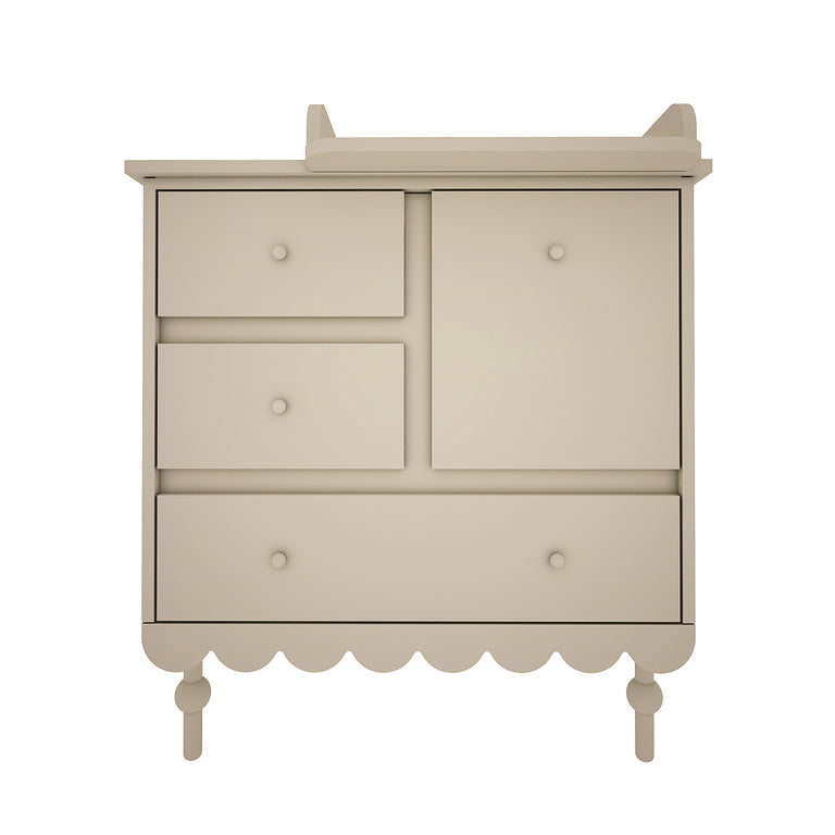 Chambre complète lit évolutif 70x140 commode à langer et armoire 2 portes Wood Luck Babushka Olive - vue 5