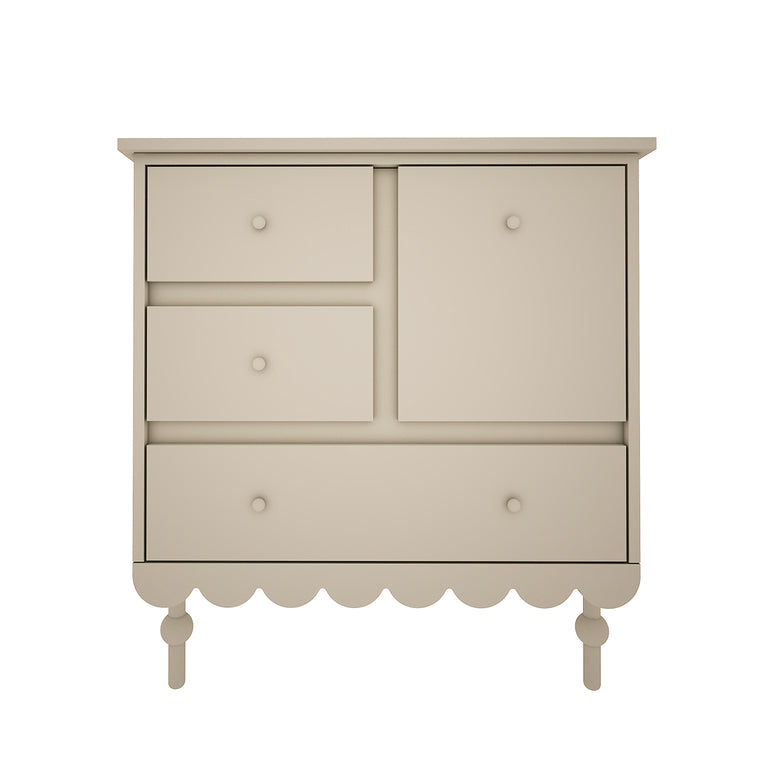 Commode 3 tiroirs 1 porte Wood Luck Babushka Olive - vue 2