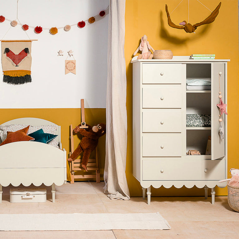 Commode 5 tiroirs 1 porte Wood Luck Babushka Olive - vue 2