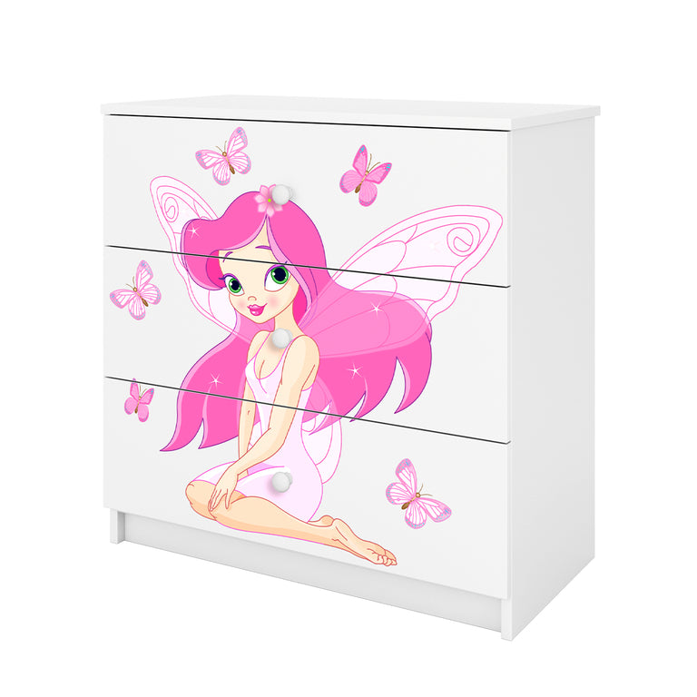 Commode 3 tiroirs Kocot Kids Babydream La fée aux papillons - Blanc - vue 4