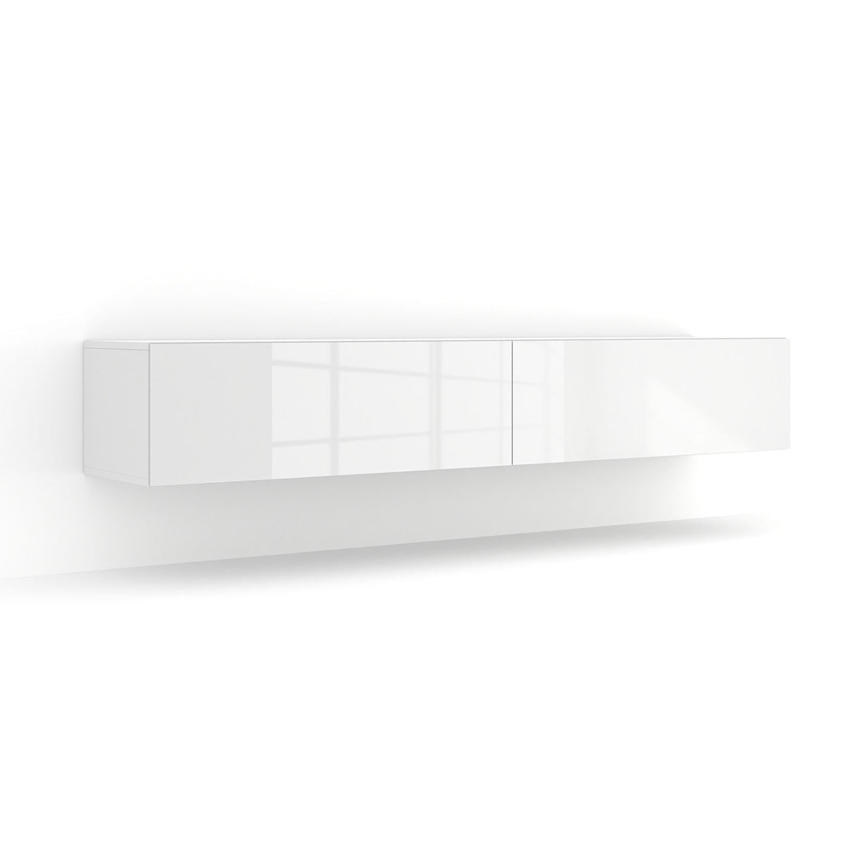 Meuble TV mural 2 portes 180 cm Bali Blanc