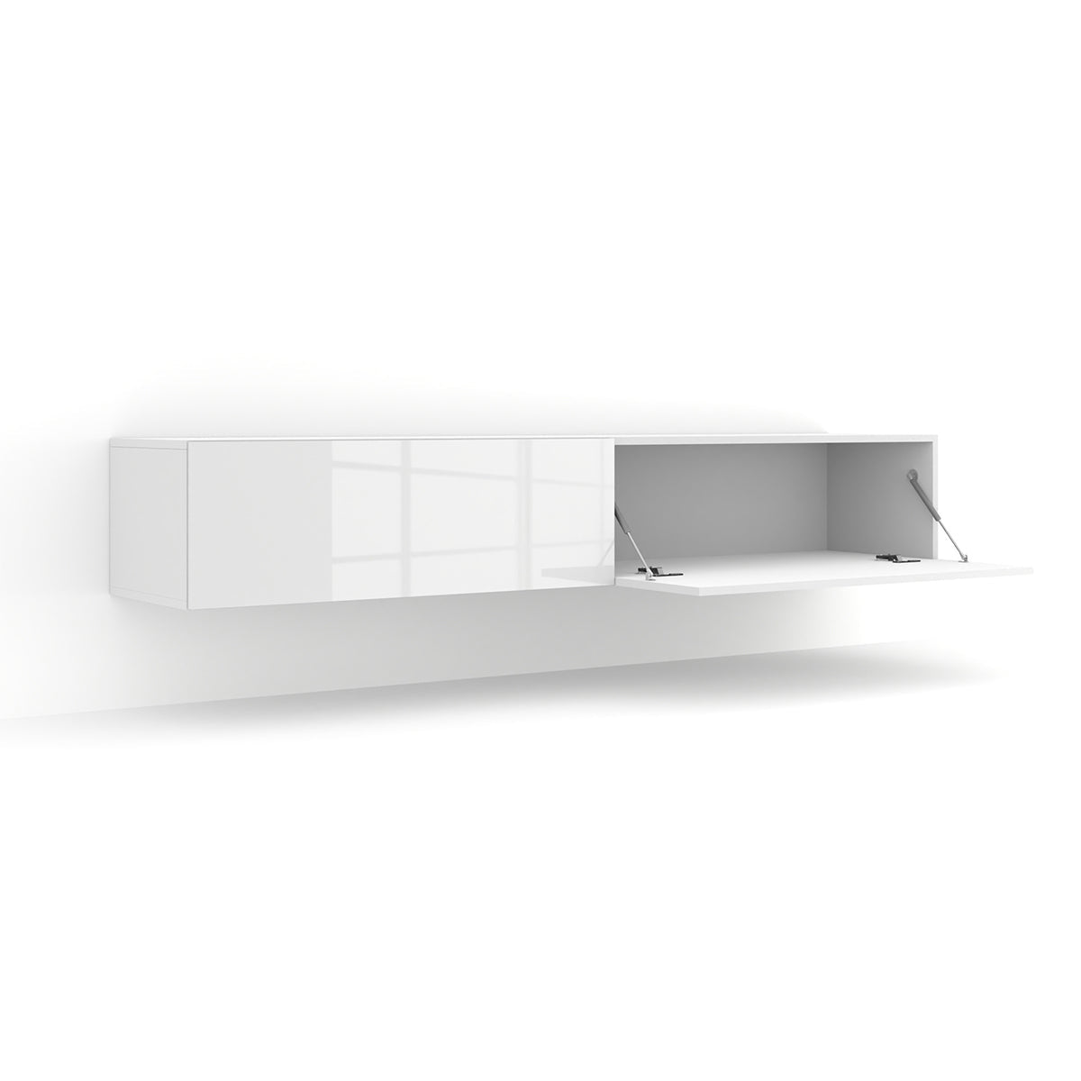 Meuble TV mural 2 portes 180 cm Bali Blanc - vue 2