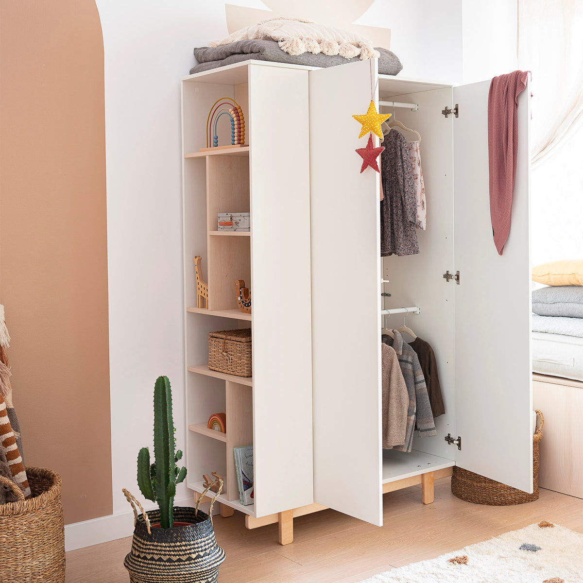 Armoire 2 portes Wood Luck Romy - Blanc - vue 3