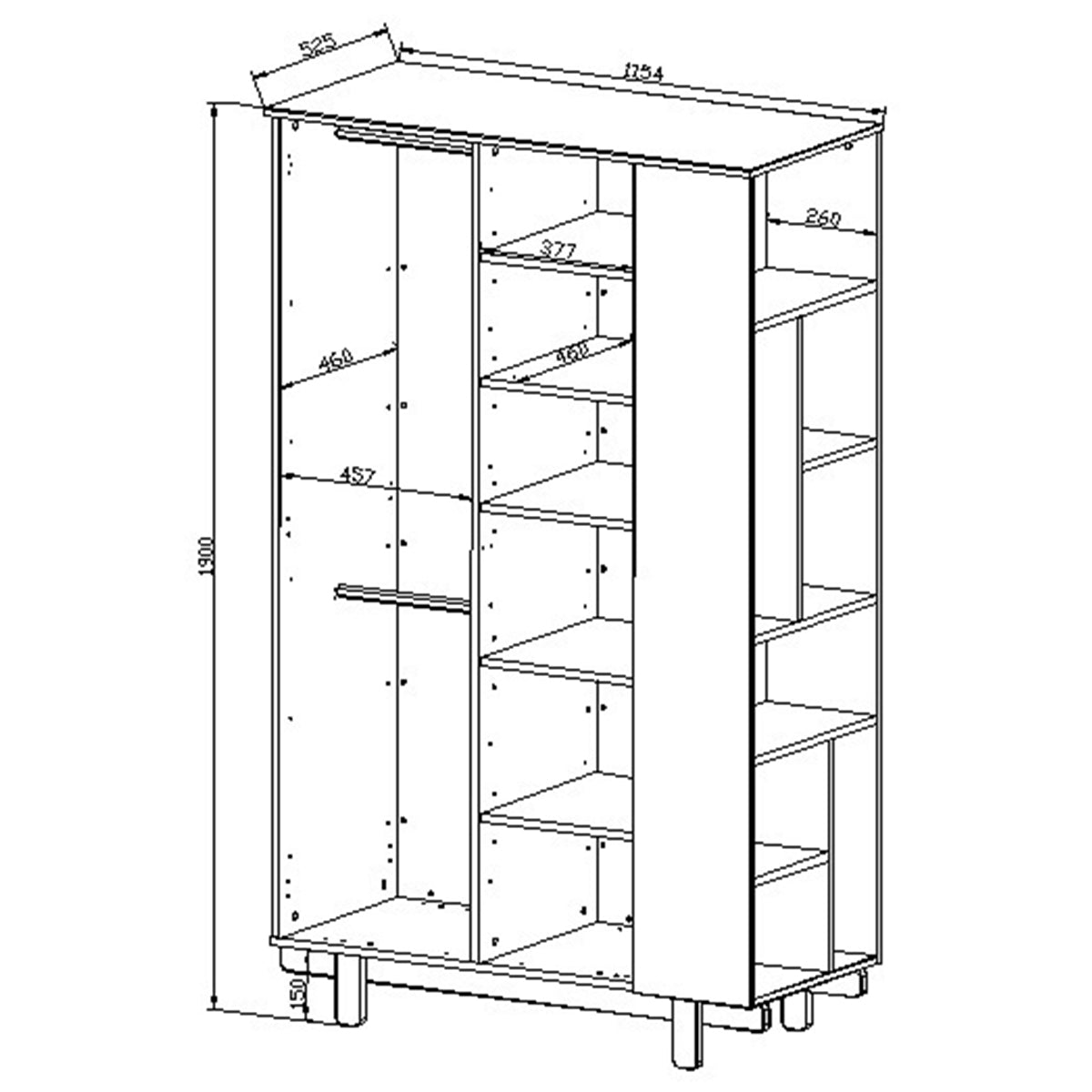 Armoire 2 portes Wood Luck Romy - Blanc - vue 7